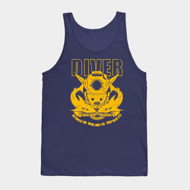 Blue & Gold Diver Tank Top by TCP